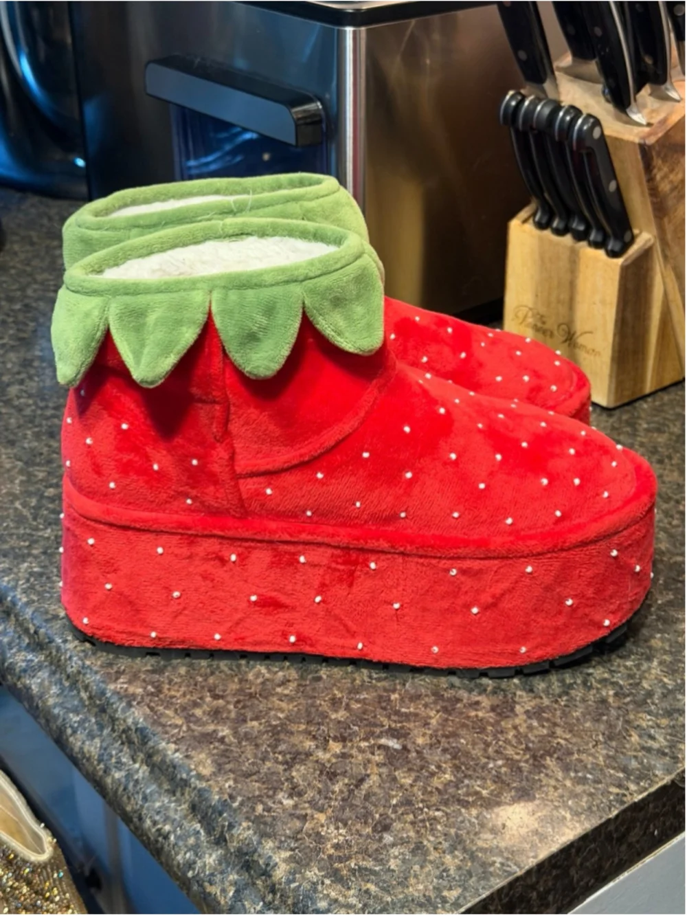 New Dolls Kill x Strawberry Shortcake Fresh Patch Platform Boots